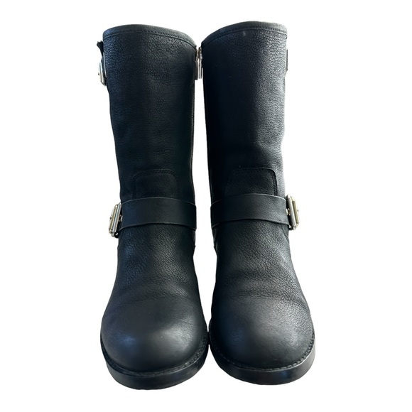 Vince Camuto Women's Windy Motorcycle Leather Boots Size 7M Black - Picture 3 of 10